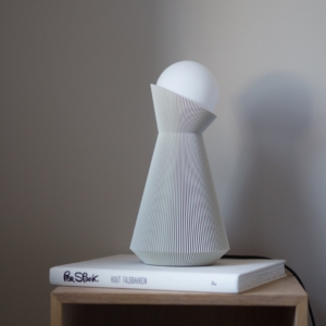 Bone white Sera table lamp in a home interior