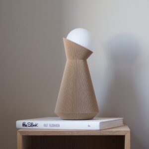 Desert tan Sera table lamp in a home interior
